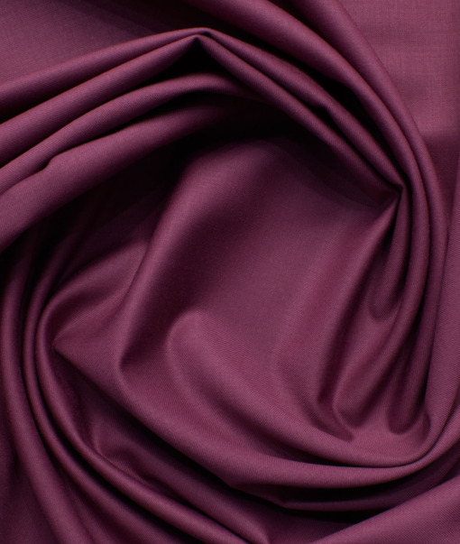 Italian Channel Men's Terry Rayon Solids 3.75 Meter Unstitched Suiting Fabric (Magenta)