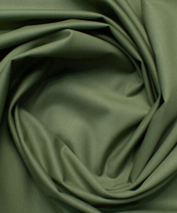 Italian Channel Men's Terry Rayon Solids 3.75 Meter Unstitched Suiting Fabric (Olive Green)