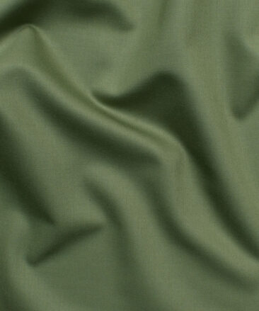 Italian Channel Men's Terry Rayon Solids 3.75 Meter Unstitched Suiting Fabric (Olive Green)