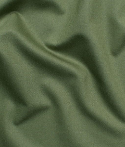 Italian Channel Men's Terry Rayon Solids 3.75 Meter Unstitched Suiting Fabric (Olive Green)