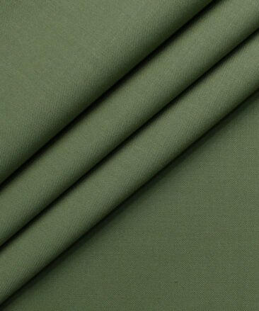 Italian Channel Men's Terry Rayon Solids 3.75 Meter Unstitched Suiting Fabric (Olive Green)