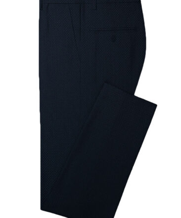 Italian Channel Men's Terry Rayon Structured 3.75 Meter Unstitched Suiting Fabric (Dark Blue)