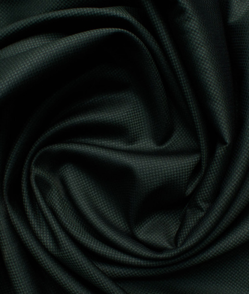 Italian Channel Men's Terry Rayon Structured 3.75 Meter Unstitched Suiting Fabric (Dark Green)