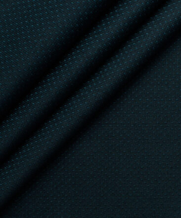 Italian Channel Men's Terry Rayon Structured 3.75 Meter Unstitched Suiting Fabric (Dark Sea Green)