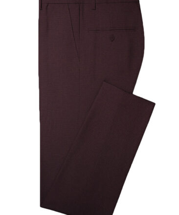 Italian Channel Men's Terry Rayon Structured 3.75 Meter Unstitched Suiting Fabric (Dark Wine)