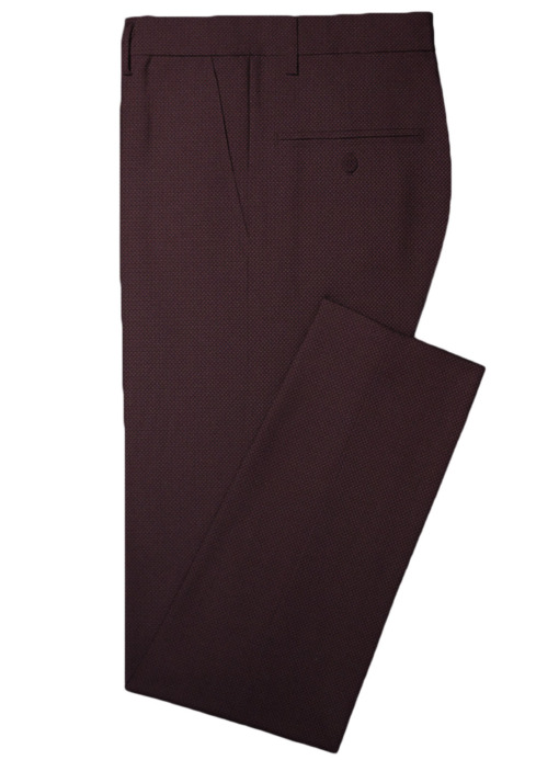 Italian Channel Men's Terry Rayon Structured 3.75 Meter Unstitched Suiting Fabric (Dark Wine)