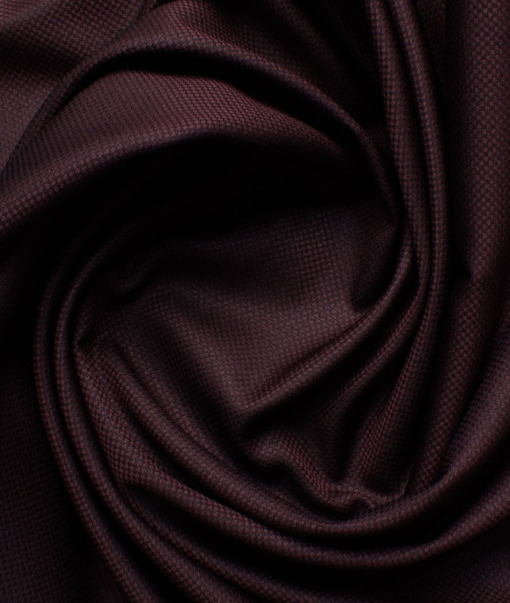 Italian Channel Men's Terry Rayon Structured  Unstitched Suiting Fabric (Dark Wine) - Image 4