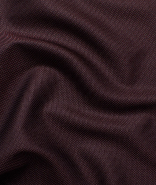 Italian Channel Men's Terry Rayon Structured  Unstitched Suiting Fabric (Dark Wine) - Image 5