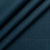 Italian Channel Men's Terry Rayon Checks 3.75 Meter Unstitched Suiting Fabric (Ocean Blue)