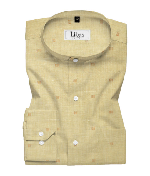 J.Hampstead Men's 60 LEA European Linen Dobby 2.25 Meter Unstitched Shirting Fabric (Latte Beige)