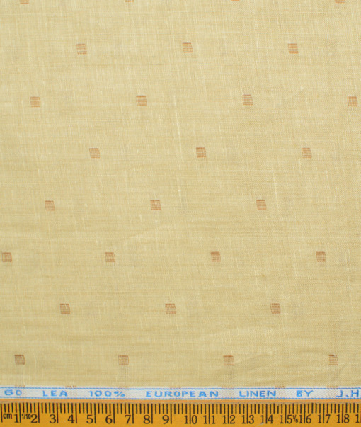 J.Hampstead Men's 60 LEA European Linen Dobby 2.25 Meter Unstitched Shirting Fabric (Latte Beige)