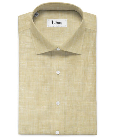 J.Hampstead Men's 60 LEA European Linen Self Design 2.25 Meter Unstitched Shirting Fabric (Latte Beige)