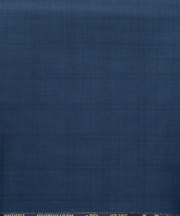 J.Hampstead Men's 60% Wool Checks Super 130's1.30 Meter Unstitched Trouser Fabric (Aegean Blue)