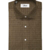 Ocm Men's Acrylic Wool Checks 2.25 Meter Unstitched Shirting Fabric (Beige & Brown)