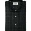 Ocm Men's Acrylic Wool Checks 2.25 Meter Unstitched Shirting Fabric (Black & Grey)