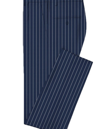 Panero Men's Super 100's 20% Wool Striped 3.75 Meter Unstitched Suiting Fabric (Dark Royal Blue)