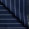 Panero Men's Super 100's 20% Wool Striped 3.75 Meter Unstitched Suiting Fabric (Dark Royal Blue)