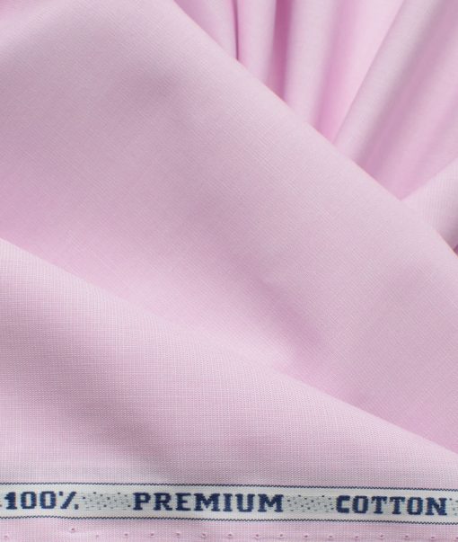 Raymond Men's Premium Cotton Solids 2.25 Meter Unstitched Shirting Fabric (Blush Pink)