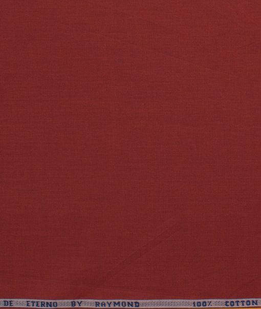 Raymond Men's Premium Cotton Solids 2.25 Meter Unstitched Shirting Fabric (Garnet Red)