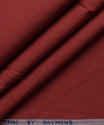 Raymond Men's Premium Cotton Solids 2.25 Meter Unstitched Shirting Fabric (Garnet Red)