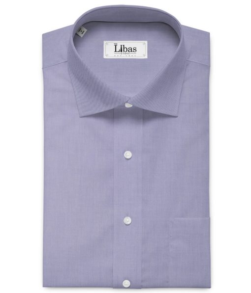 Raymond Men's Premium Cotton Solids 2.25 Meter Unstitched Shirting Fabric (Heather Purple)