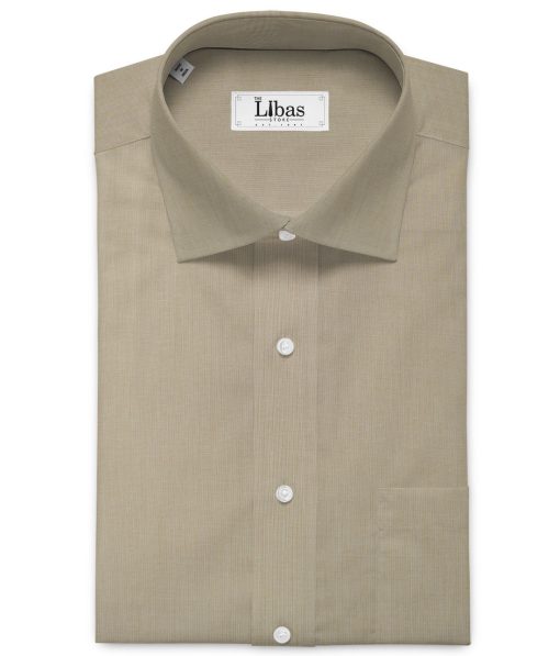 Raymond Men's Premium Cotton Solids 2.25 Meter Unstitched Shirting Fabric (Oat Beige)