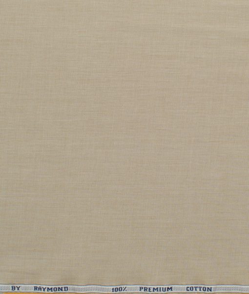 Raymond Men's Premium Cotton Solids 2.25 Meter Unstitched Shirting Fabric (Oat Beige)