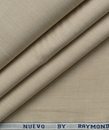 Raymond Men's Premium Cotton Solids 2.25 Meter Unstitched Shirting Fabric (Oat Beige)