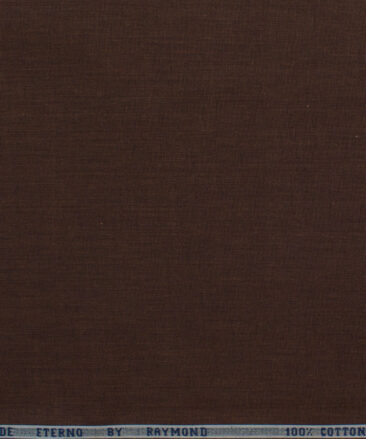 Raymond Men's Premium Cotton Solids 2.25 Meter Unstitched Shirting Fabric (Umber Brown)