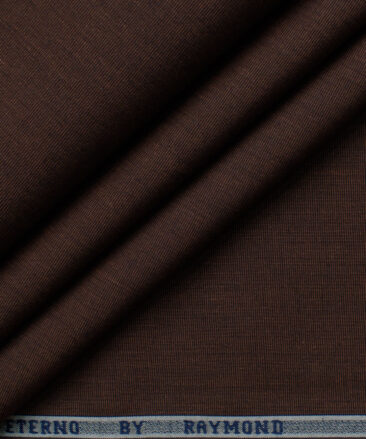 Raymond Men's Premium Cotton Solids 2.25 Meter Unstitched Shirting Fabric (Umber Brown)