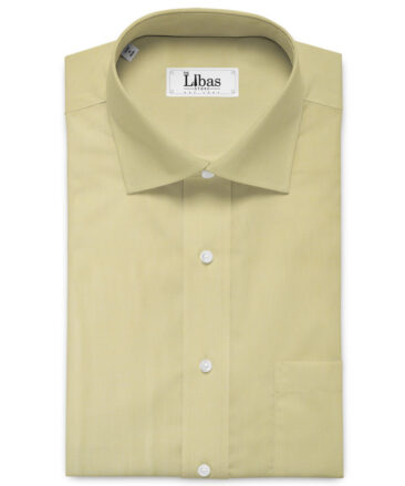 Raymond Men's Premium Cotton Solids 2.25 Meter Unstitched Shirting Fabric (Yellow)