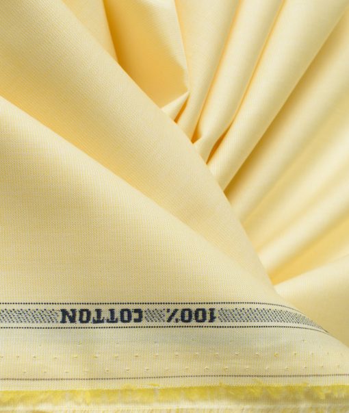 Raymond Men's Premium Cotton Solids 2.25 Meter Unstitched Shirting Fabric (Yellow)