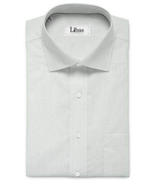 Raymond Men's 80 LEA Pure Linen Solids 3.50 Meter Unstitched Shirting Fabric (White)