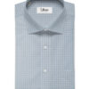 Soktas Men's Giza Cotton Checks 2.25 Meter Unstitched Shirting Fabric (White & Blue)