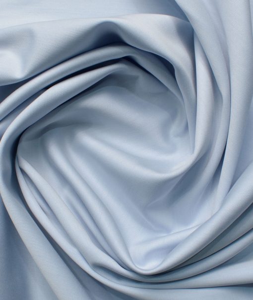 Soktas Men's Giza Cotton Solids 2.25 Meter Unstitched Shirting Fabric (Sky Blue)