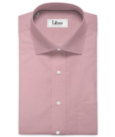 Soktas Men's 120/2 Giza Cotton Stuctured 2.25 Meter Unstitched Shirting Fabric (Crepe Pink)