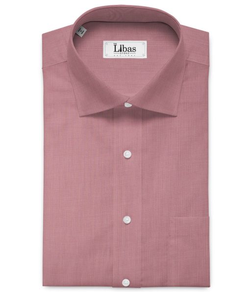 Soktas Men's 120/2 Giza Cotton Stuctured 2.25 Meter Unstitched Shirting Fabric (Rose Pink)