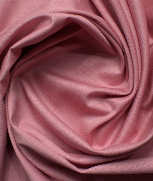 Soktas Men's 120/2 Giza Cotton Stuctured 2.25 Meter Unstitched Shirting Fabric (Rose Pink)