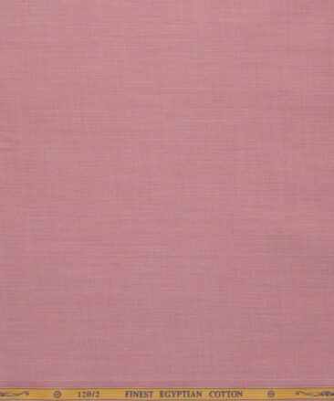 Soktas Men's 120/2 Giza Cotton Stuctured 2.25 Meter Unstitched Shirting Fabric (Rose Pink)