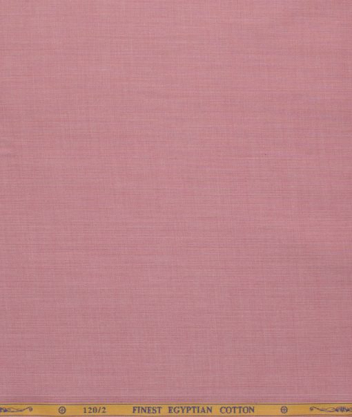 Soktas Men's 120/2 Giza Cotton Stuctured 2.25 Meter Unstitched Shirting Fabric (Rose Pink)