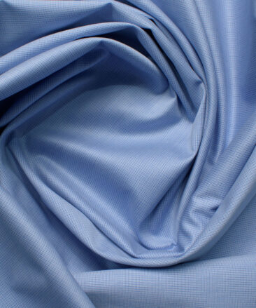 Soktas Men's 120/2 Giza Cotton Stuctured 2.25 Meter Unstitched Shirting Fabric (Sky Blue)