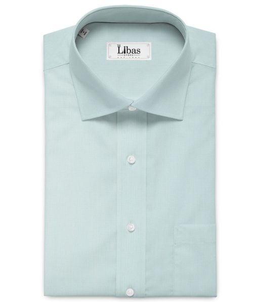 Arvind Men's Cotton Blend Wrinkle Free Self Design 2.25 Meter Unstitched Shirting Fabric (Mint Green)