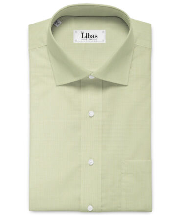 Arvind Men's Cotton Blend Wrinkle Free Self Design 2.25 Meter Unstitched Shirting Fabric (Pistachio Green)