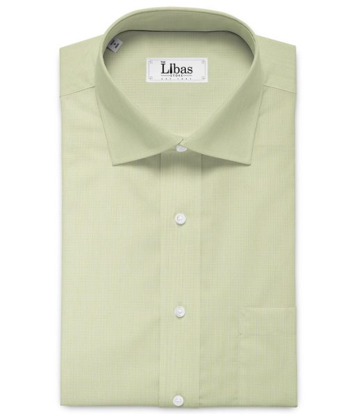 Arvind Men's Cotton Blend Wrinkle Free Self Design 2.25 Meter Unstitched Shirting Fabric (Pistachio Green)