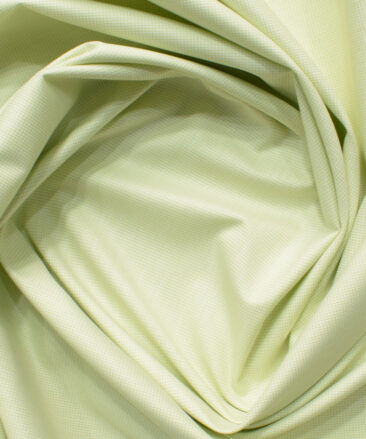 Arvind Men's Cotton Blend Wrinkle Free Self Design 2.25 Meter Unstitched Shirting Fabric (Pistachio Green)