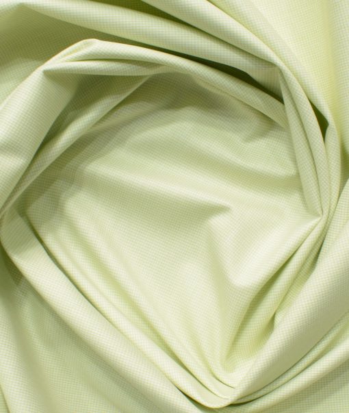 Arvind Men's Cotton Blend Wrinkle Free Self Design 2.25 Meter Unstitched Shirting Fabric (Pistachio Green)