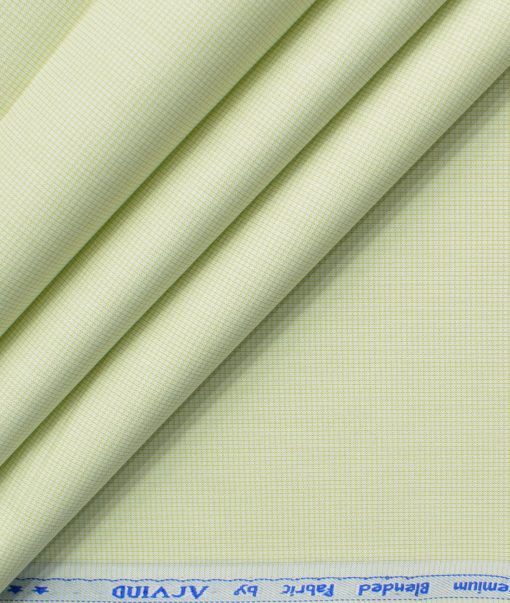 Arvind Men's Cotton Blend Wrinkle Free Self Design 2.25 Meter Unstitched Shirting Fabric (Pistachio Green)