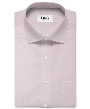 Arvind Men's Cotton Blend Wrinkle Free Self Design 2.25 Meter Unstitched Shirting Fabric (Pink)