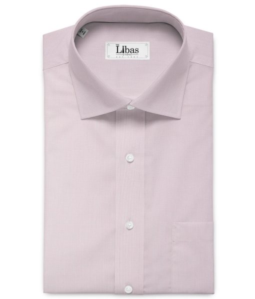 Arvind Men's Cotton Blend Wrinkle Free Self Design 2.25 Meter Unstitched Shirting Fabric (Pink)