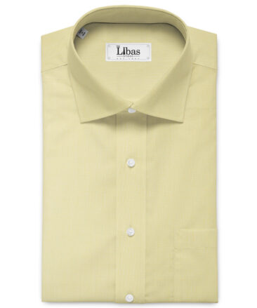 Arvind Men's Cotton Blend Wrinkle Free Self Design 2.25 Meter Unstitched Shirting Fabric (Yellow )